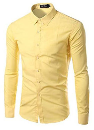 Agrandir l'image de Chemise Homme Slim Fit - Manche Longue - Jaune Image de Chemise Homme Slim Fit - Manche Longue - Jaune