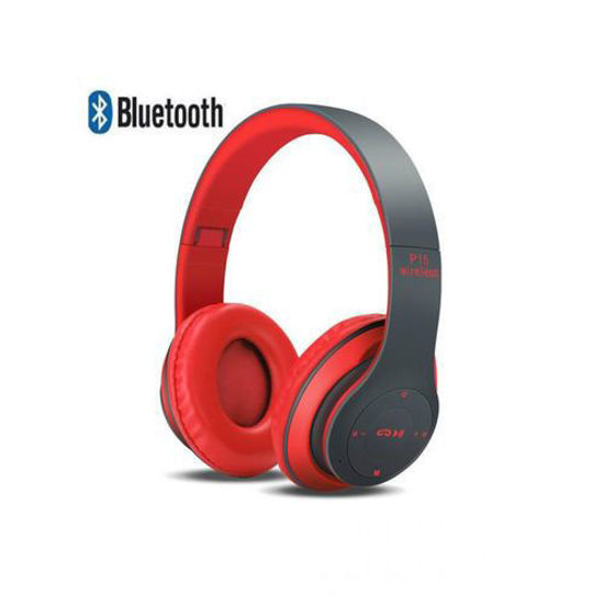 Image sur Casque Stéréo Bluetooth ST3 4.1+EDR Suppor TF Card - Radio FM - Rouge Et Noir