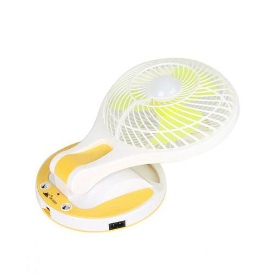 Image sur Mini Ventilateur rechargeable Avec Eclairage LED JR 5580 - Blanc