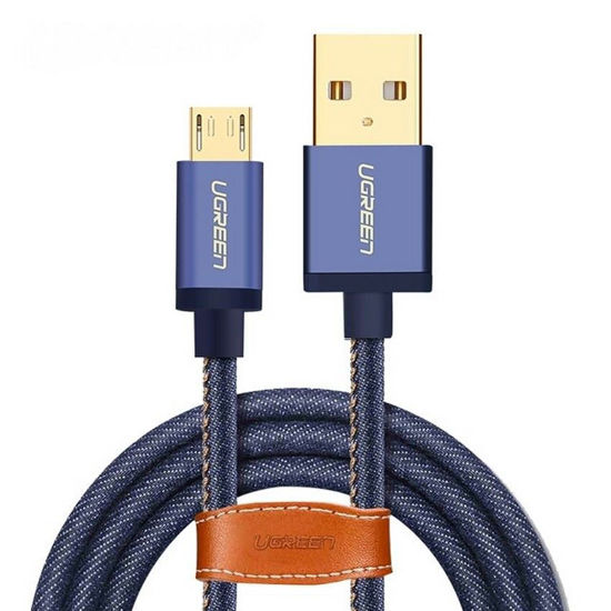Image sur Câble Micro USB pour Charge Rapide - Denim - 2M