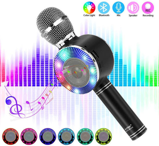 Microphone portable sans fil karaoké E109 avec LED de lumière et
