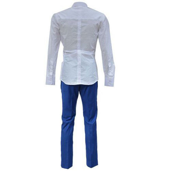 Image sur Ensemble Pantalon + Chemise - Blanc Et Bleu