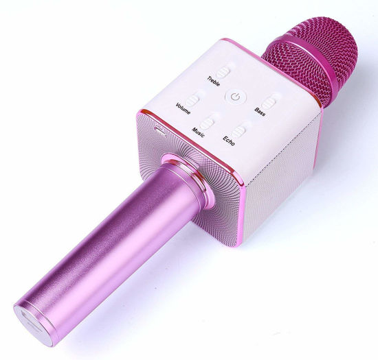Image sur Microphone Q7 Bluetooth Micro Sans Fil Portable – rose
