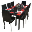 Salle à manger démontable en verre - 8 Places - Noir et Blanc