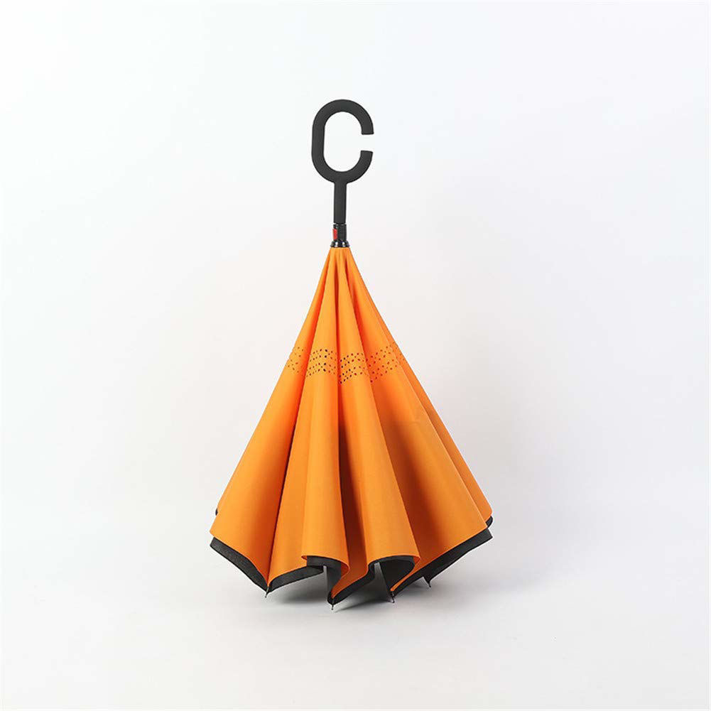 Parapluie Inversé Jooayou Anti-UV Double Couche Coupe-Vent - Poignée En C Mains Libres - Idéal Voiture Et Quotidien
