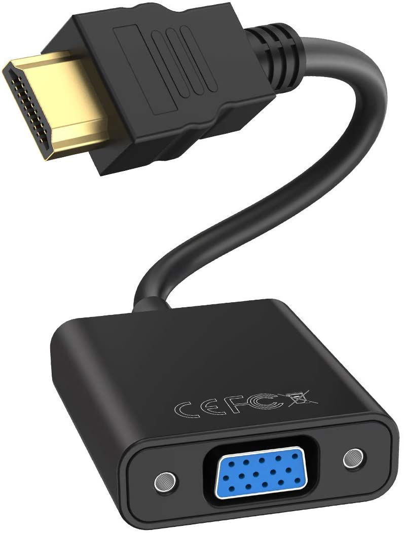 Adaptateur Hdmi Vers Vga P Hz Full Hd Convertisseur Hdmi M Le Vga Femelle Pour Pc Noir