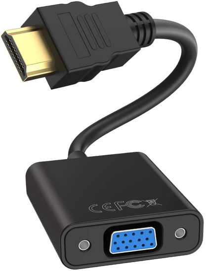 Image sur Adaptateur HDMI vers VGA 1080p 60 Hz Full HD Convertisseur HDMI mâle à VGA Femelle pour PC Noir