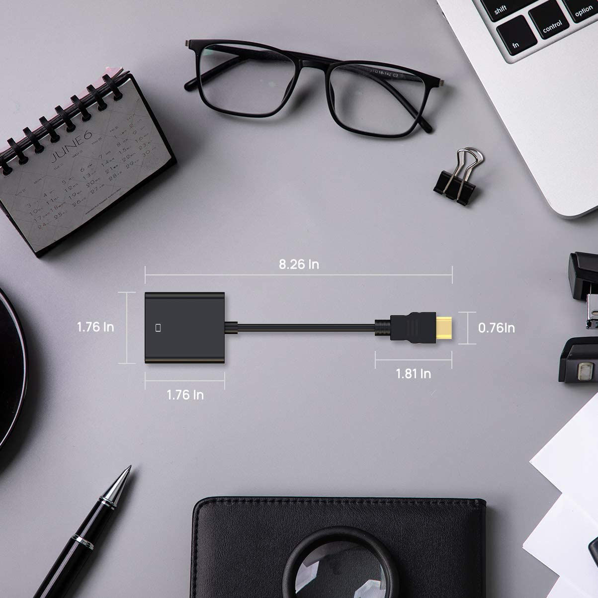 ICZI Adaptateur HDMI vers VGA 1080P Convertisseur HDMI Mâle à VGA Femelle Compatible avec Macbook, PC, Ordinateur Portable, Ecran, PS4,TV Box, HDTV