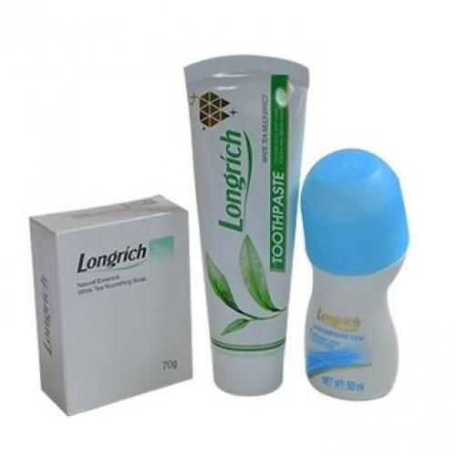 Pack Hygiène LONGRICH Déodorant Rollon 50 ml + Dentifrice 100 g + Savon au thé blanc 70g