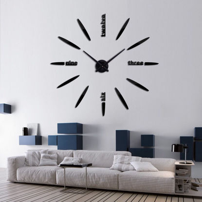 Agrandir l'image de Horloge Murale Muette Pendule Murale de Mode Moderne Horloge Murale sans Cadre 3D Miroir Autocollant Bureau Hôtel Décoration de La Maison DIY Horloge Murale (Couleur Noir) Image de Horloge Murale Muette Pendule Murale de Mode Moderne Horloge Murale sans Cadre 3D Miroir Autocollant Bureau Hôtel Décoration de La Maison DIY Horloge Murale (Couleur Noir)