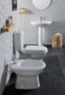 Image sur Ensemble Salle De Bain FEDRA : WC Sortie Horizontale + Bidet + Lavabo + - Blanc - Sans Robinet