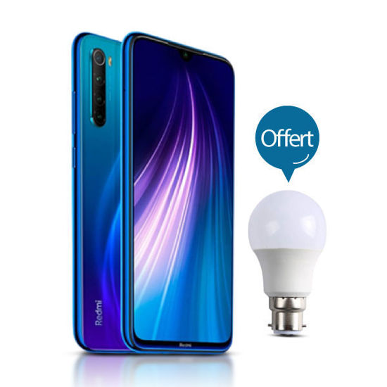 Xiaomi Redmi Note 8T - 128Go/4Go - Dual Nanosim  - 12 mois + 01 Ampoule LED incassable a baïonnette 12w offferte
