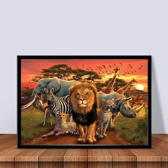 Tableau décoratif - paysage d'animaux - 85/60 cm