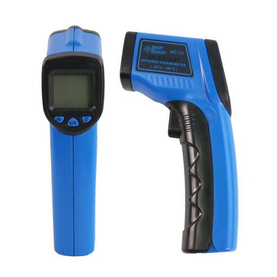 Image sur Thermomètre Infrarouge Numérique Laser IR LCD sans contact - Noir Et Bleu