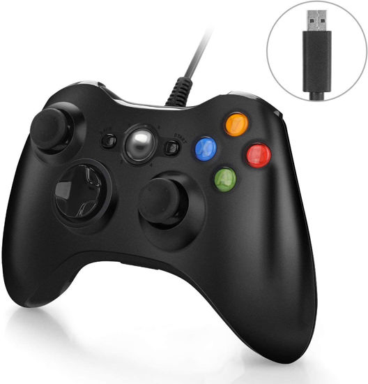 Image sur Manette pour Xbox 360 Manette Filaire avec USB Câble de 2 Mètre pour Xbox 360 / PC Windows 10 / 8.1 / 8 / 7