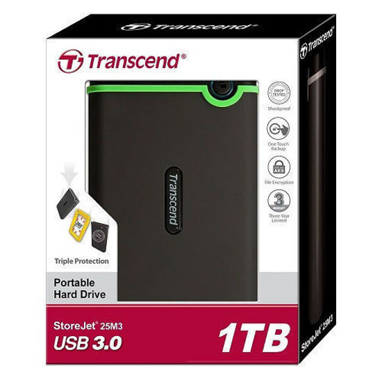Disque dur externe Transcend StoreJet 25M3G - 1TB - USB 3.1 - 3 mois garantie