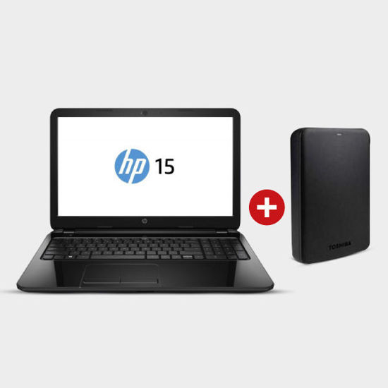 Image sur Laptop HP 15 Celeron + Disque Dur Externe Toshiba 500Go