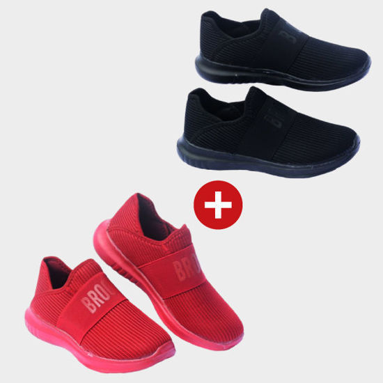 Image sur 02 paires de chaussures- noir et rouge