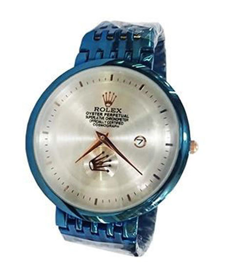Image sur Montre Rolex En Acier Inoxydable – Bleu et Blanc
