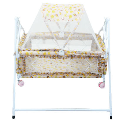 Image de Mini Berceau à Roulette - Marron + moustiquaire