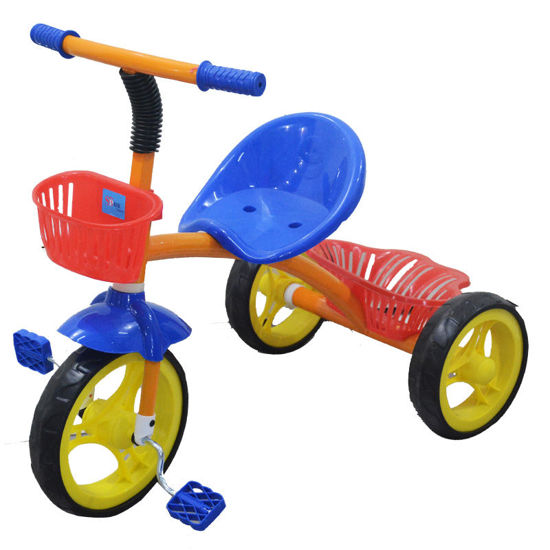 Image sur Tricycle  Pour Enfant Avec Panier -Bleu