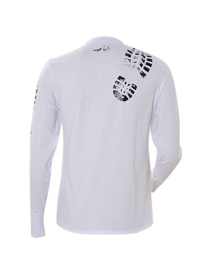 Image sur T-shirt en coton - Longues manches + masque - Semelle noire - Made in Cameroon - Blanc