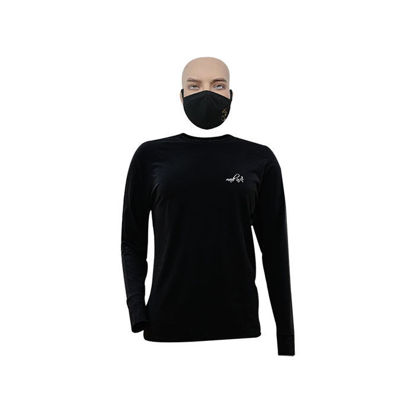 Image de T-shirt longues manches en coton + masque - Made in cameroon - Noir