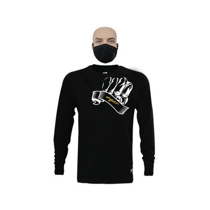 Image de T-shirt en coton - Longues manches + masque - Up collection - Made in Cameroon - Noir