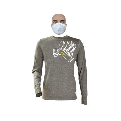 Image de T-shirt en coton - Longues manches + masque - Up collection - Made in Cameroon - Gris