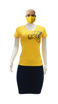 Image sur T-shirt, jupe et masque en coton - Up collection - Made in Cameroon - Jaune et Noir