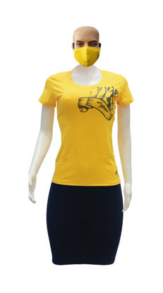 Image de T-shirt, jupe et masque en coton - Up collection - Made in Cameroon - Jaune et Noir