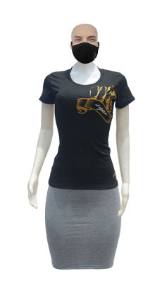 Image de T-shirt, jupe et masque en coton - Up collection - Made in Cameroon - Noir et gris
