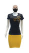 Image sur T-shirt, jupe et masque en coton - Up collection - Made in Cameroon - Noir et or