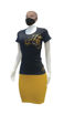 Image sur T-shirt, jupe et masque en coton - Up collection - Made in Cameroon - Noir et or