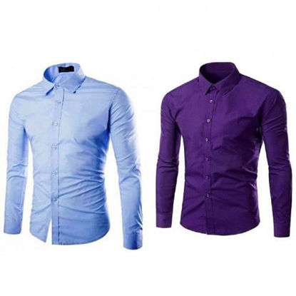 Agrandir l'image de Chemise - 2 Pièces -  Bleu Ciel Et Violet Image de Chemise - 2 Pièces -  Bleu Ciel Et Violet