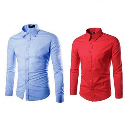 Image de Chemise - 2 Pièces -  Bleu Ciel Et Rouge
