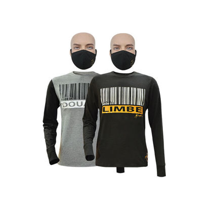 Agrandir l'image de T-shirt en coton - Longues manches + masque - Limbé et Douala - 2 pièces - Made in Cameroon -  Noir et Gris Image de T-shirt en coton - Longues manches + masque - Limbé et Douala - 2 pièces - Made in Cameroon -  Noir et Gris