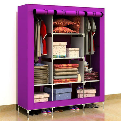 Image de Penderie Mobile - 45 x 130x 175 cm - Violet