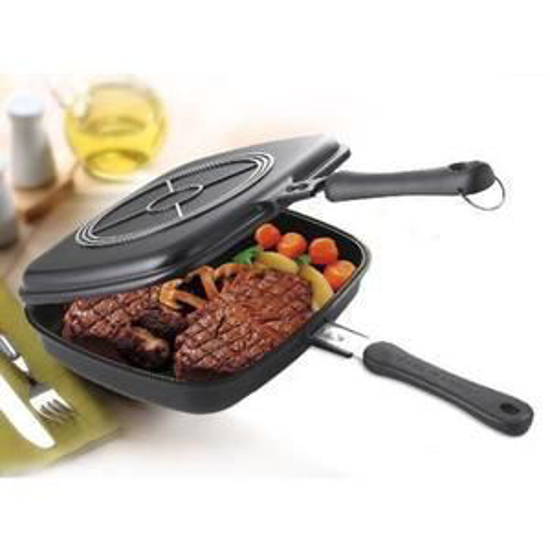 Image sur Poêle - Double Poêle Non adhésif Pour Grillade 36cm