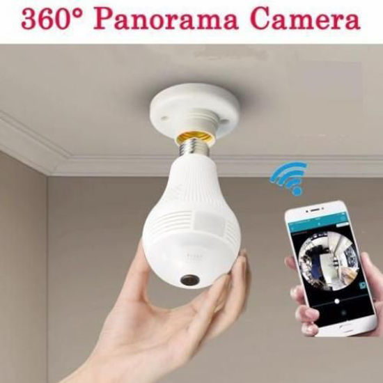 Image sur Caméra Ampoule WiFi HD panoramique 360° avec détection de Mouvement - Blanc