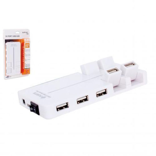 Image sur Multiplicateur Hi-Speed 10 ports USB 2.0 - 1To - Blanc