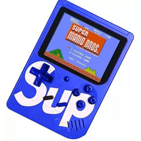 Image sur Console de jeux Numérique Portable - HD - rechargeable - 16 bits - 400 Jeux intégrés - Bleu