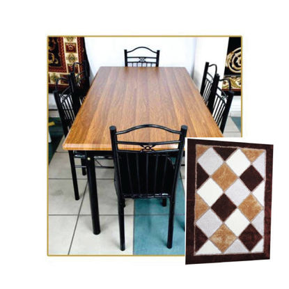 Image de Pack Meuble ( salle a manger en fer et  bois 6 places + Tapis )