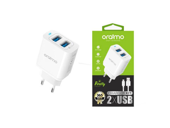 Image sur Chargeur Oraimo Avec Câble Micro-USB Multi-protection - OCW-E63D - Blanc