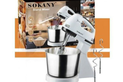 Agrandir l'image de Batteur Sur Socle Avec Bol SOKANY - 250W - 2L Gris Argent - 03Mois Garantis Image de Batteur Sur Socle Avec Bol SOKANY - 250W - 2L Gris Argent - 03Mois Garantis