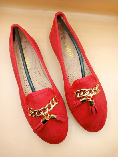 mocassin femme rouge