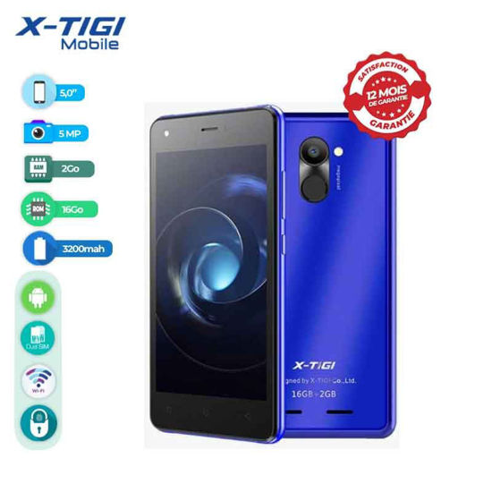 Image sur V22 Pro X-TIGI  - 16Go/2Go RAM - 5MP - 3200mAh - 5" - 4G - Dual Sim - Smartphone - Bleu
