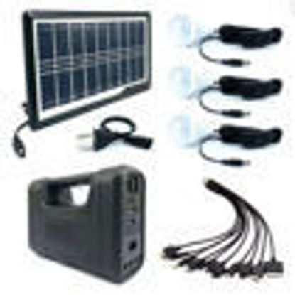 Image de Kit panneau solaire -killo1 -3 ampoules + batterie + lampe de poche -Charge cellulaire