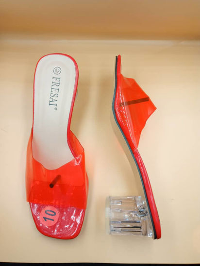 Image sur Chaussure Mule transparente - Rouge