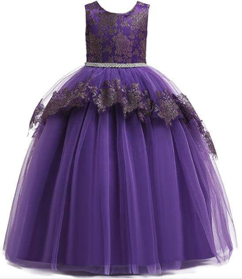 Image sur Longue robe pour fillette -violette